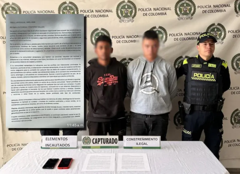 Foto: cortesía Policía Antioquia