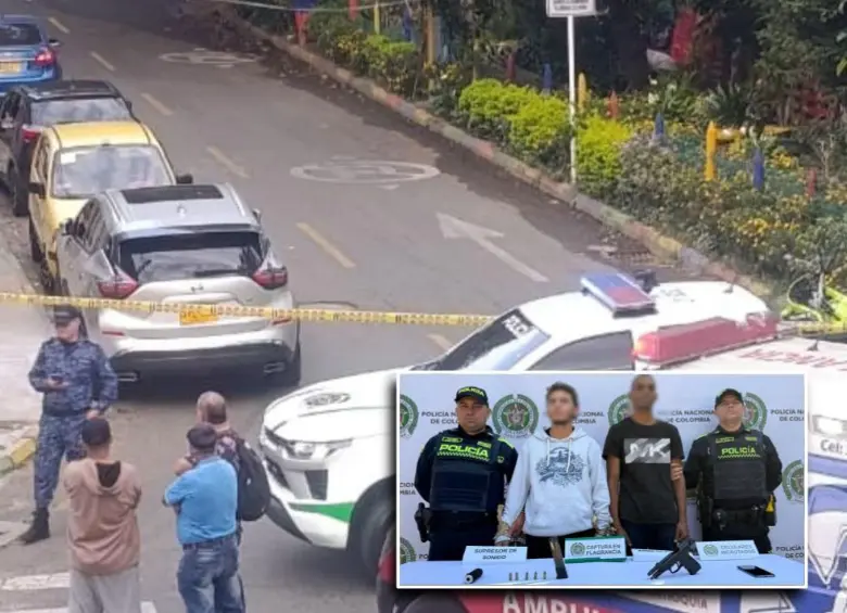 Los sospechosos fueron detenidos tras ser rastreados por las cámaras de seguridad del municipio de Itagüí. FOTOS: Cortesía