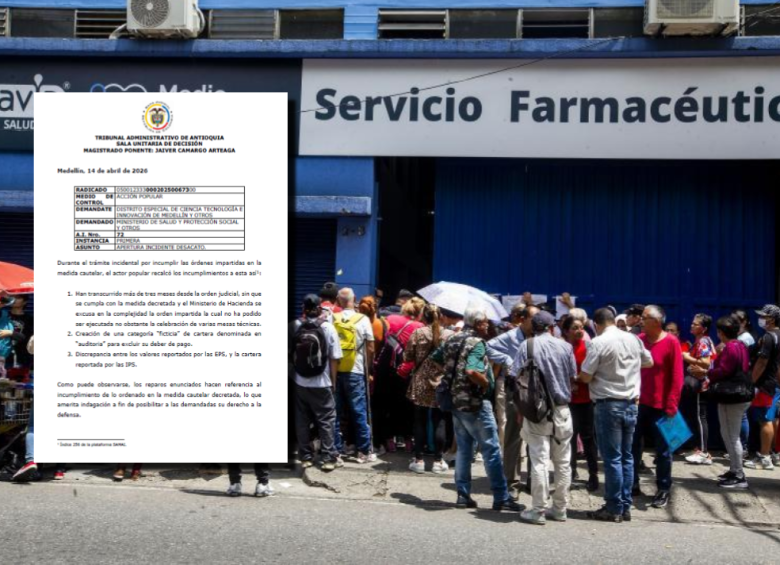 El Tribunal abrió incidente de desacato contra funcionarios del Gobierno por presuntos incumplimientos en el pago de deudas del sistema de salud en Medellín. FOTO: Julio César Herrera Echeverri