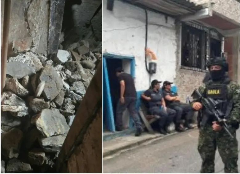 Aspecto de la vivienda allanada por la Fiscalía en la que habría sido secuestrado Andrés Camilo Peláez. FOTOS: Cortesía