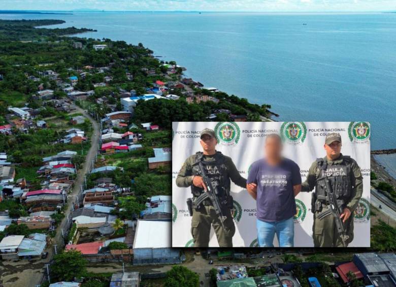 Alias Lucho, presunto extorsionista capturado en Urabá. FOTOS: El Colombiano y Cortesía Policía Urabá