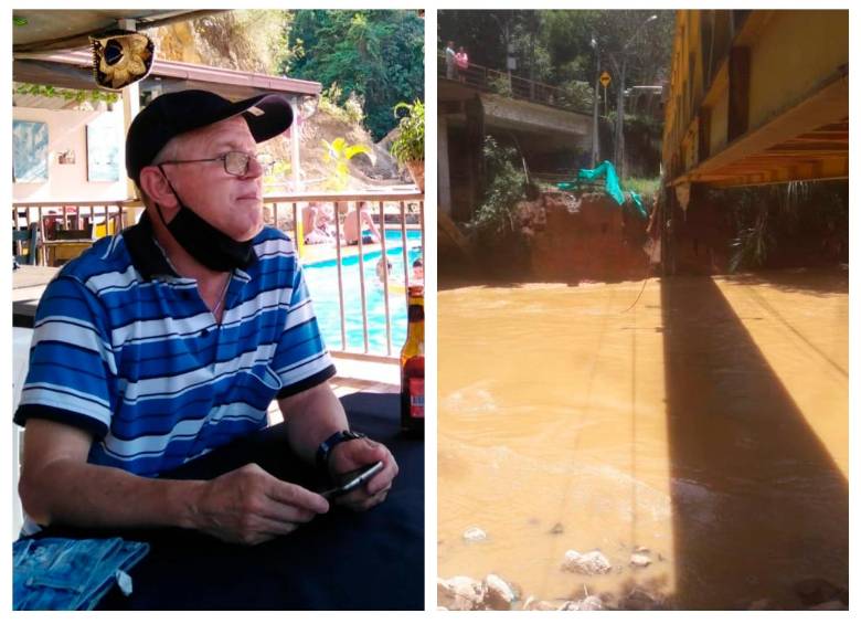 Clemente Ángel Muñoz cayó al río Medellín mientras trabajaba en Barbosa. FOTOS: Cortesía 