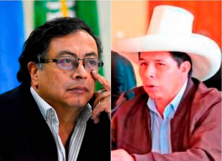 Gustavo Petro, presidente de Colombia, tendrá su primera reunión con Pedro Castillo, presidente de Perú. FOTO: COLPRENSA Y TWITTER @presidenciaperu