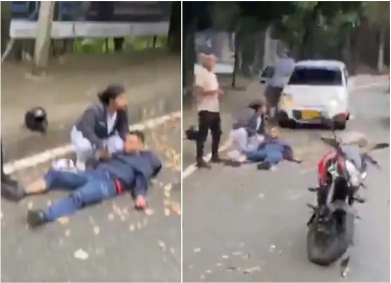 Varios transeuntes captaron en video el momento posterior al incidente de tránsito. FOTO: Cortesía