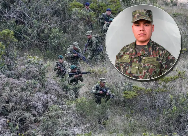 El soldado Donar Herlinton Perenguez Revelo murió en combate contra el frente 36 de las disidencias de las Farc. Otro uniformado permanece herido a la espera de ser evacuado. FOTO: Manuel Saldarriaga y cortesía.