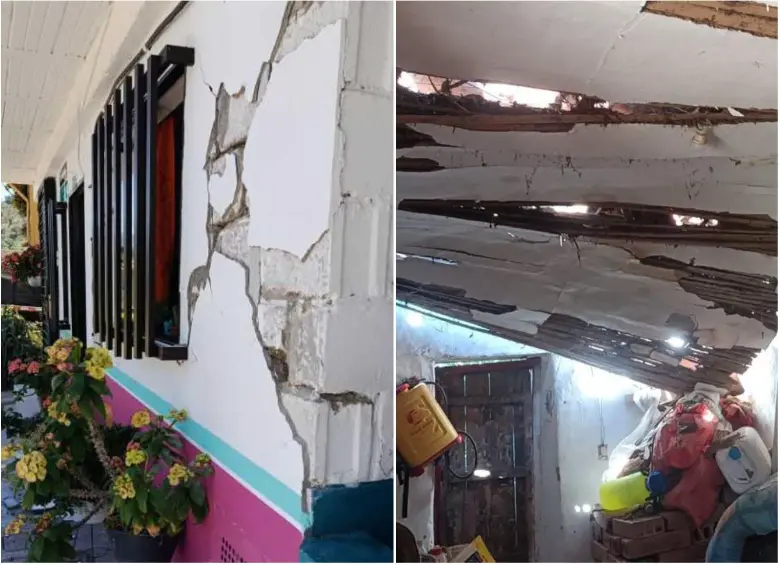 En Antioquia por lo menos 857 casas sufrieron daños tras el sismo, según la Gobernación. FOTOS: Cortesía
