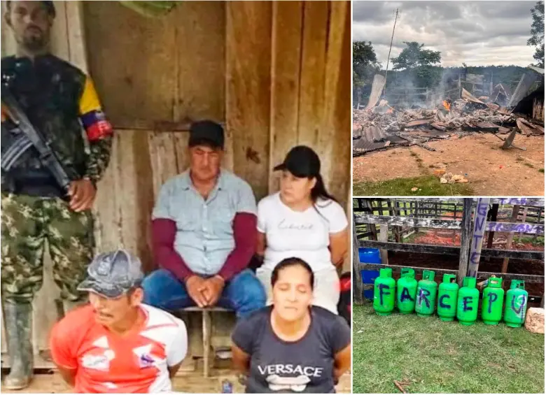 Imágenes atribuidas a las disidencias de las Farc del acto terrorista cometido en el municipio de Remedios. FOTOS: Cortesía