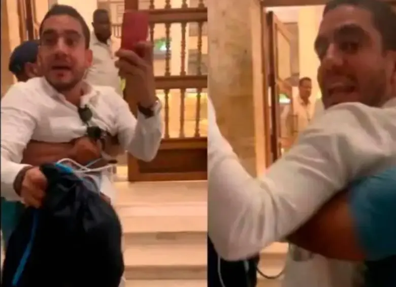 Alex Flórez en medio de los hechos ocurridos el 2 de septiembre de 2022 en Cartagena. Foto: tomada de video