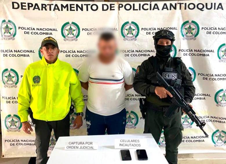 Alias Montiel fue capturado en Segovia, nordeste antioqueño. FOTO: Cortesía.