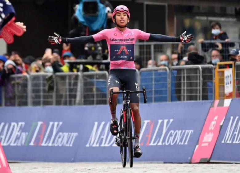 Así llegó Egan Bernal en la etapa 16 del Giro de Italia 2021. Foto: Giro de Italia