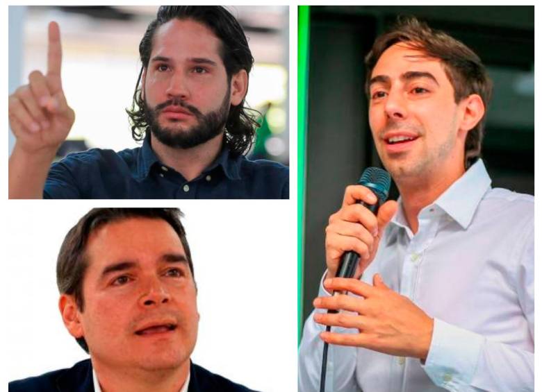 Arriba, Camilo Calle, diputado verde; abajo, Jaime Cuartas, concejal. A la derecha, Juan Carlos Upegui. FOTO: EL COLOMBIANO