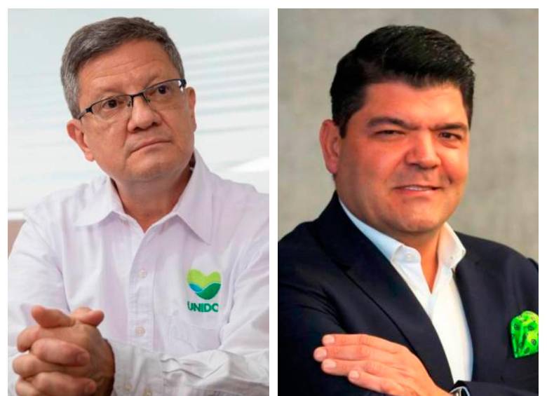 Luis Fernando Suárez y Juan Diego Gómez, candidatos a Gobernación. FOTO: EL COLOMBIANO