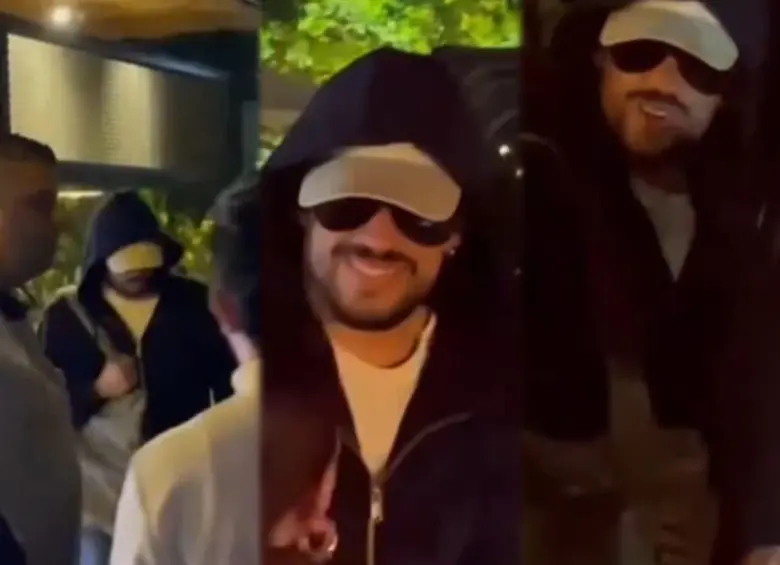 Bad Bunny fue visto en un restaurante del barrio Manila, en El Poblado, donde saludó a varios seguidores. FOTO redes sociales