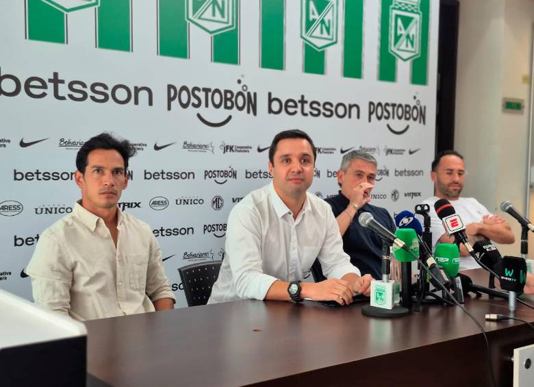 Imágenes de la rueda de prensa que dieron en Nacional. FOTO NACIONAL ES PASIÓN