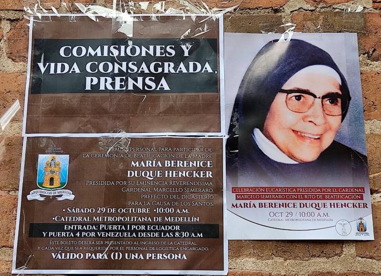 La madre María Berenice Duque será la tercera beata que tendrá Antioquia. FOTO: JAIME PÉREZ