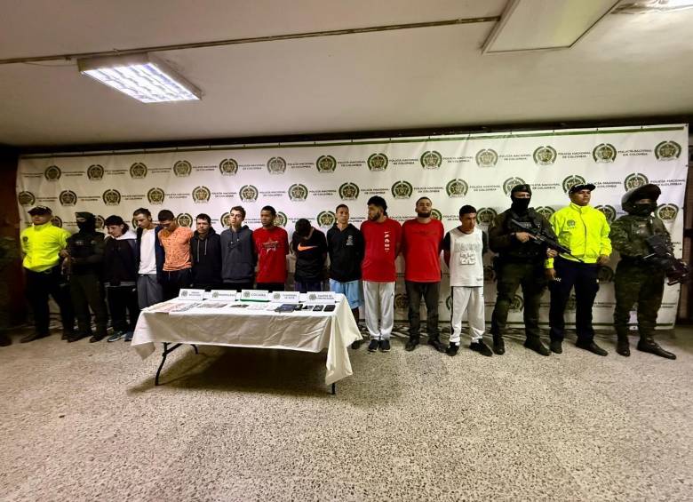 11 captrados en Itagüí por venta de estupefacientes. FOTO: CORTESÍA ALCALDÍA DE ITAGÜÍ