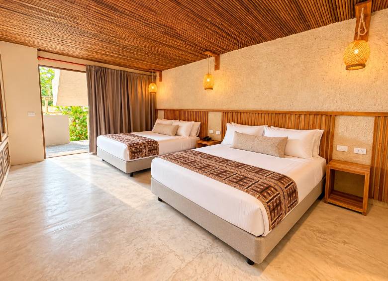 La remodelación del Hotel Mendihuaca, en Santa Marta, ofrece ambientes más cómodos para quienes quieren disfrutar del mar, descansar y conectarse con el entorno natural del mar Caribe. Foto: Cortesía. 