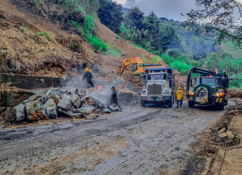 25.000 metros cúbicos de material han sido removidos en tres semanas de labores en la Loma Los Balsos. FOTO: CORTESÍA