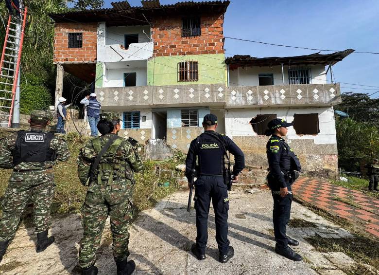 Aspecto de las ocho casas que fueron demolidas en el sector El Hoy de La Estrella. FOTO: Cortesía Gobernación de Antioquia