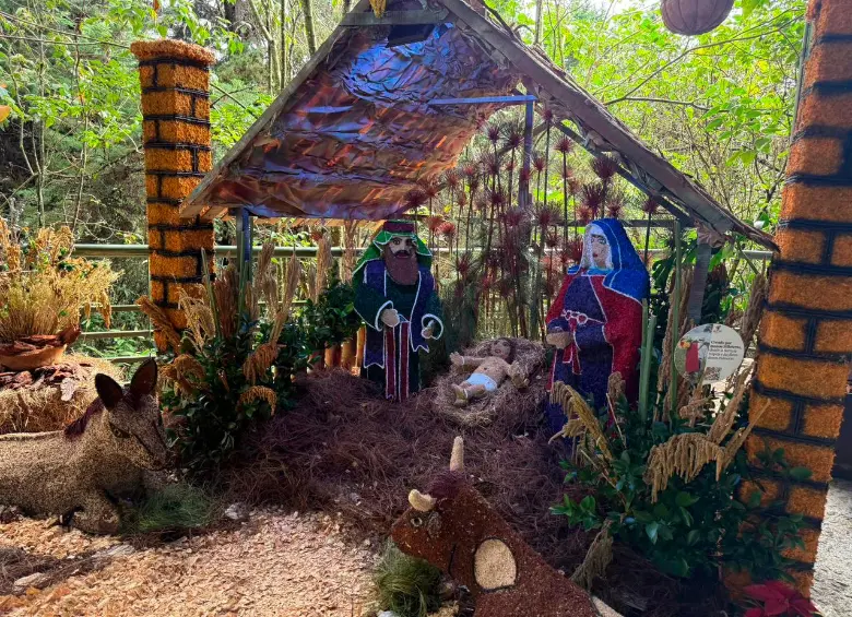 Este es el pesebre realizado por la Corporación de Silleteros de Santa Elena. FOTO: Cortesía Parque Arví
