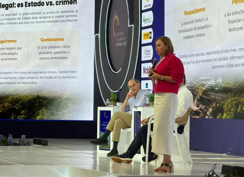 La ministra de Minas y Energía, Nohemí Arboleda, en el Congreso Nacional de Minería. FOTO: Cortesía.