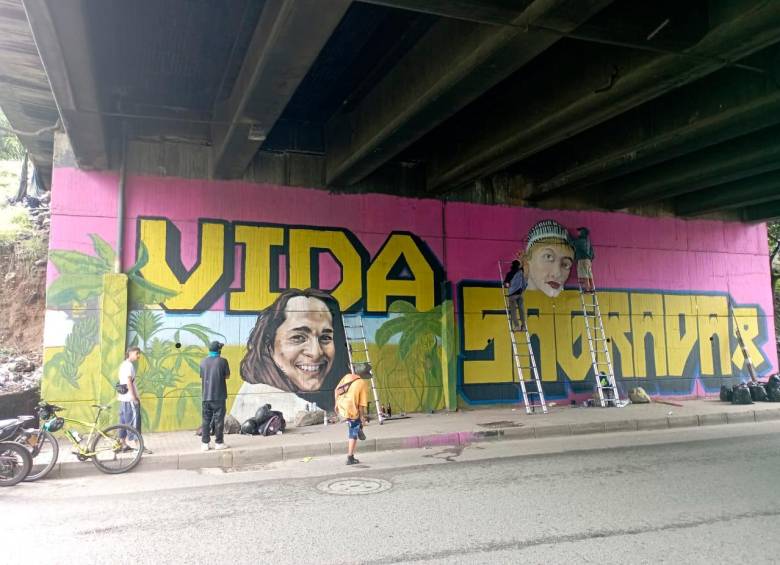 El grafiti se encuentra en uno de los sectores más transitados de Medellín. FOTO: CORTESÍA