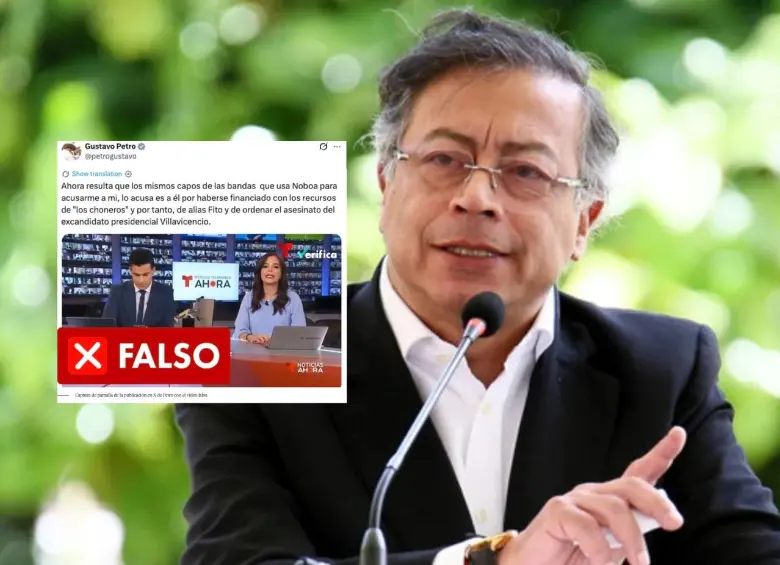 La cadena de noticias Telemundo desmintió al presidente Petro sobre un trino que publicó contra el mandatario Daniel Noboa, de Ecuador. Fotos: Colprensa y Telemundo