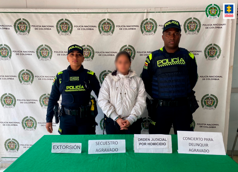La sospechosa fue capturada por la Policía y enviada a la cárcel bajo medida de aseguramiento. FOTO: CORTESÍA FISCALÍA