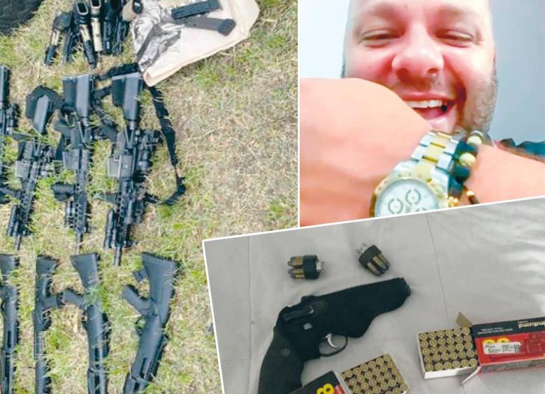 Miguel Quintero, para quien pedirán medida de aseguramiento intramural, ha aparecido en chats exhibiendo sus lujos, pero también armas hasta de largo alcance. Fotos: expediente y cortesía