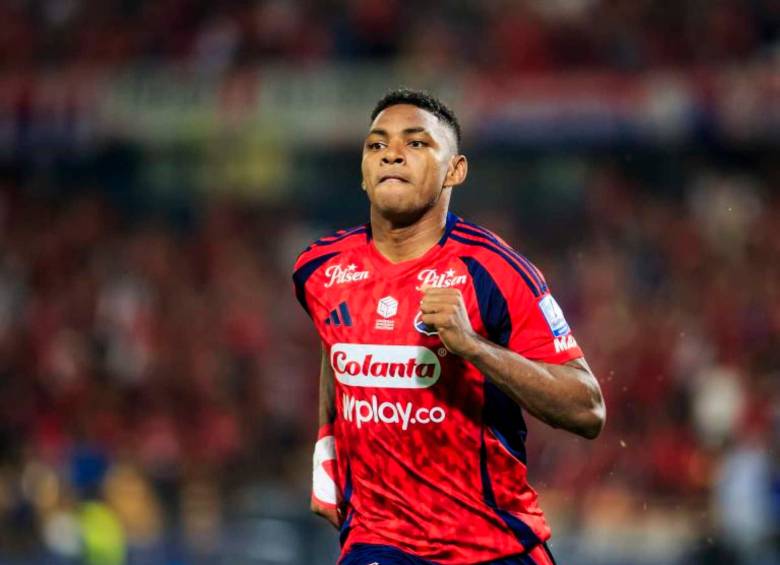 El delantero Brayan León hace parte de los viajeros que el DIM llevo a Pereira para el duelo por la fecha 19 de la Liga Betplay. FOTO CAMILO SUÁREZ 