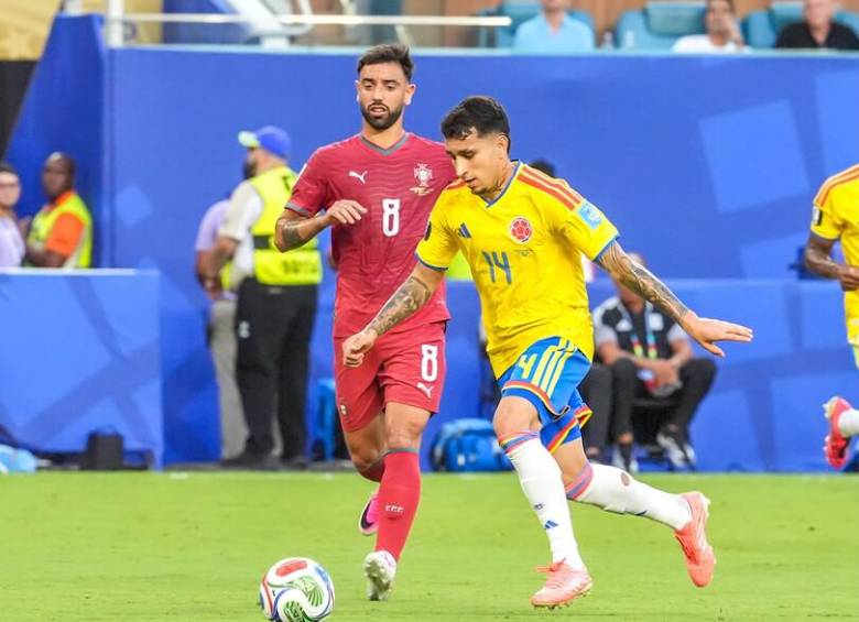 El mediocampista colombiano Gustavo Puerta en el Mundial 2026. FOTO: Juan Antonio Sánchez.