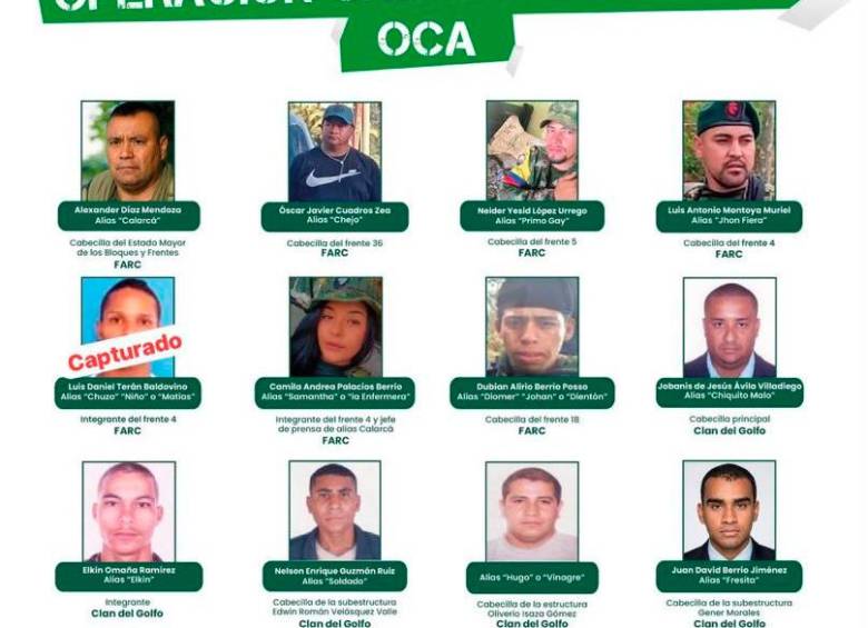 Alias Chuzo estaba en el cartel de los más buscados del departamento de Antioquia. FOTO: GOBERNACIÓN