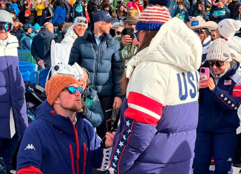 Breezy Johnson y su anhelado sueño en Olímpicos. Aquí junto a su pareja Connor Watkins. FOTO: Instagram Breezy Johnson 