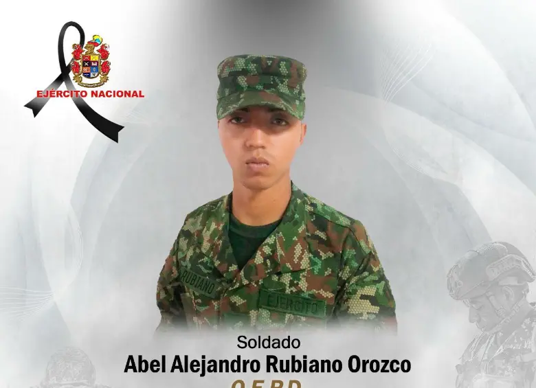 En estos hechos fue asesinado el soldado Alejandro Rubiano Orozco. Foto: Ejército