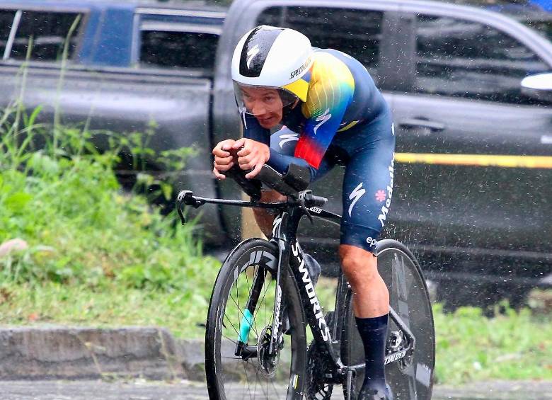 Miguel Ángel López ratificó sus condiciones como contrarrelojista. Es el actual campeón nacional y fue subcampeón panamericano, por un segundo, en Panamá. FOTO: CORTESÍA DIEGO GIRALDO
