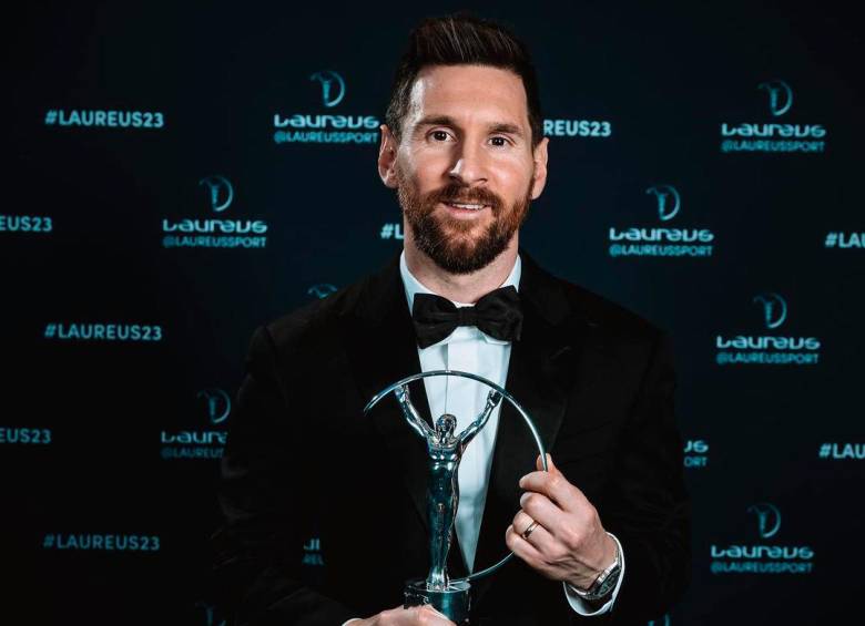 Messi recibió este lunes en París el galardón a Mejor Deportista en los Premios Laureus. FOTO: TOMADA DE INSTAGRAM @leomessi