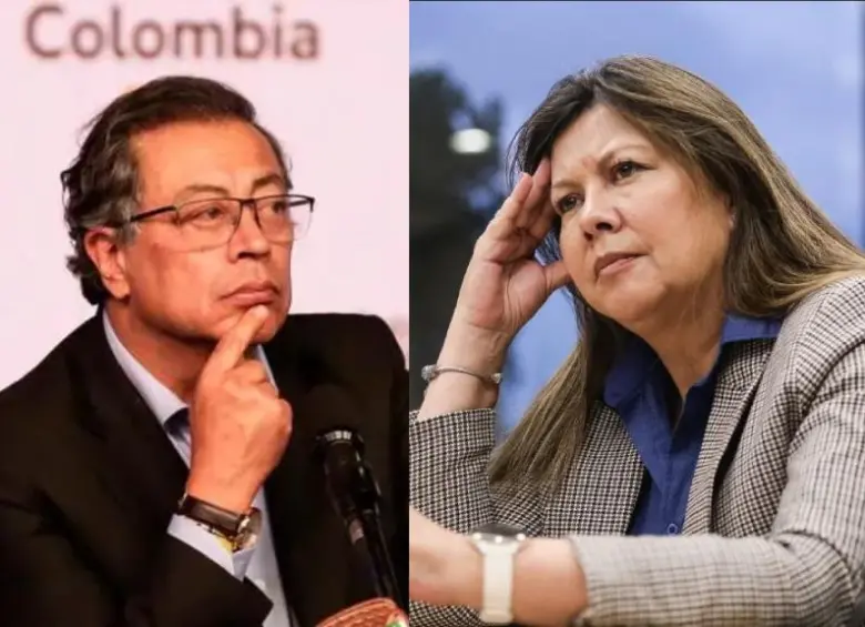 Gustavo Petro y la fiscal Luz Adriana Camargo. Fotos: Colprensa