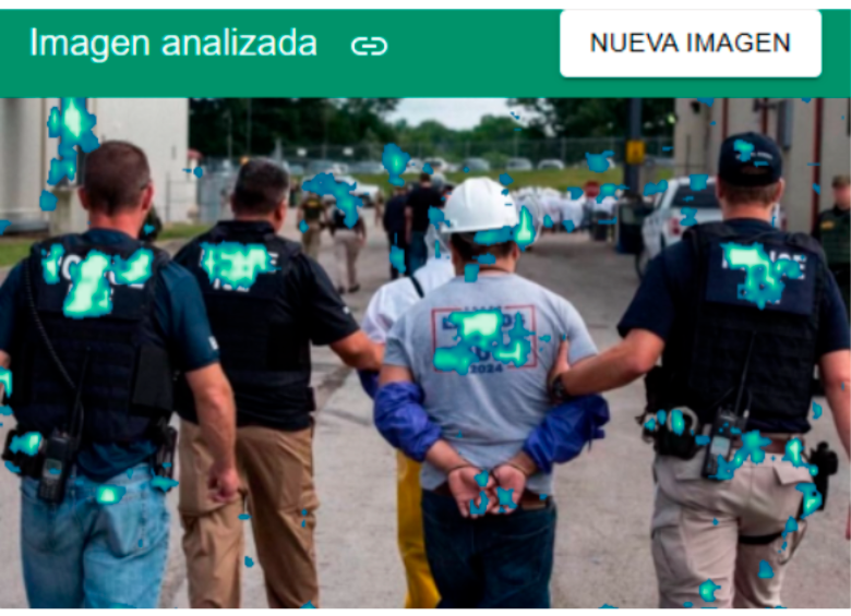 Captura de pantalla del análisis realizado en la herramienta Forensic (InVid).