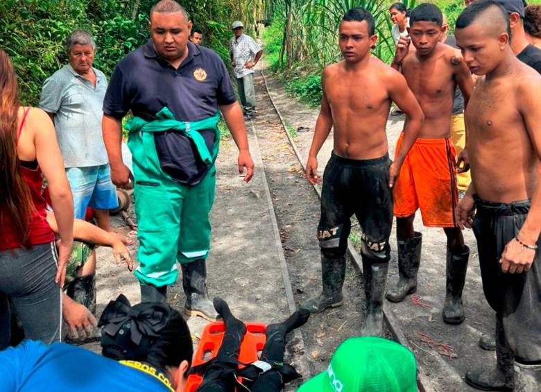 Los cuatro mineros fueron trasladados al Hospital San Fernando, de Amagá, y su estado de salud es reservado. FOTO: CORTESÍA