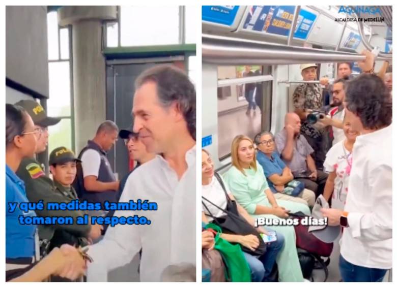 Paulina Aguinaga compartió el video del alcalde en el metro. Foto: Captura de video. 