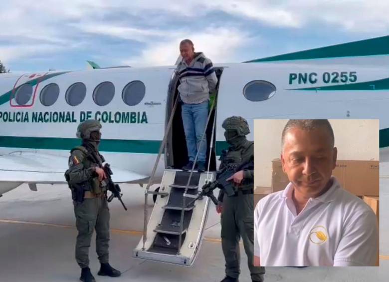 Juan Guillermo Naranjo Henao fue capturado en Medellín luego de ser señalado de los delitos de narcotráfico. Tenía orden de extradición de Estados Unidos. FOTO: CORTESÍA POLICÍA METROPOLITANA