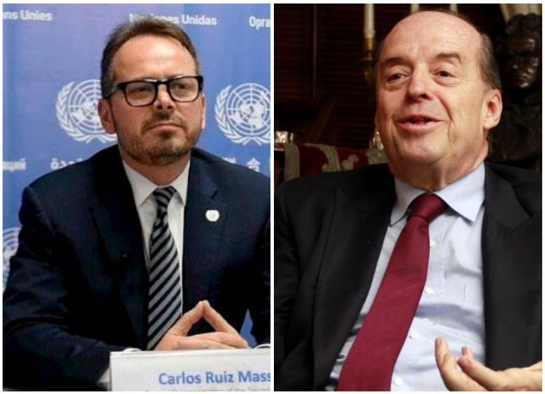 Carlos Ruiz Massieu publicó una foto en la que aparece con Leyva y con el uruguayo Raúl Rosende, representante especial adjunto de la ONU para Colombia
