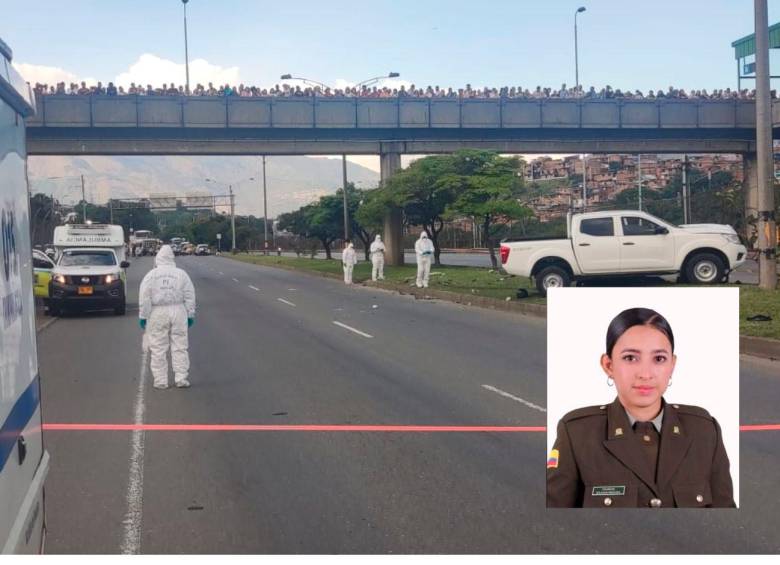 Solange Cristina Mercado Bertel (detalle), de 21 años, fue la víctima del accidente que involucró a varios integrantes de la Policía Nacional. FOTOS: CORTESÍA