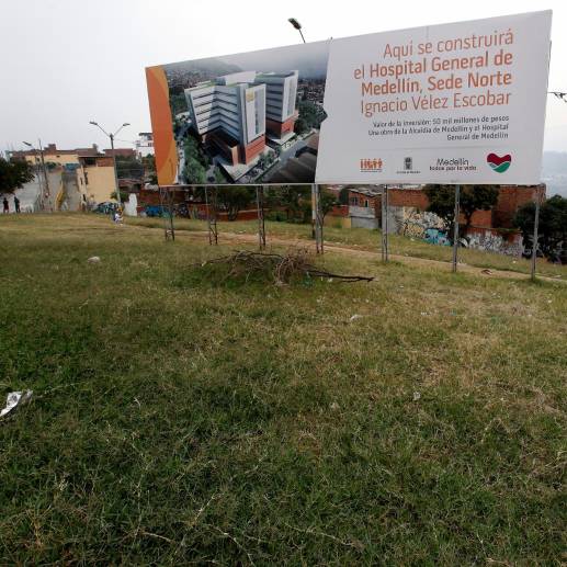 La sede del Hospital General de Medellín en el norte se proyecta desde 2013 para ser construida en el barrio Berlín, pero el proyecto se ha quedado atrancado en líos prediales y presupuestales. <b><span class="mln_uppercase_mln"> </span></b>FOTO<b><span class="mln_uppercase_mln"> Manuel Saldarriaga</span></b>
