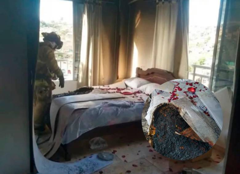 Esta es la habitación del motel que resultó incinerada. FOTO: Cortesía