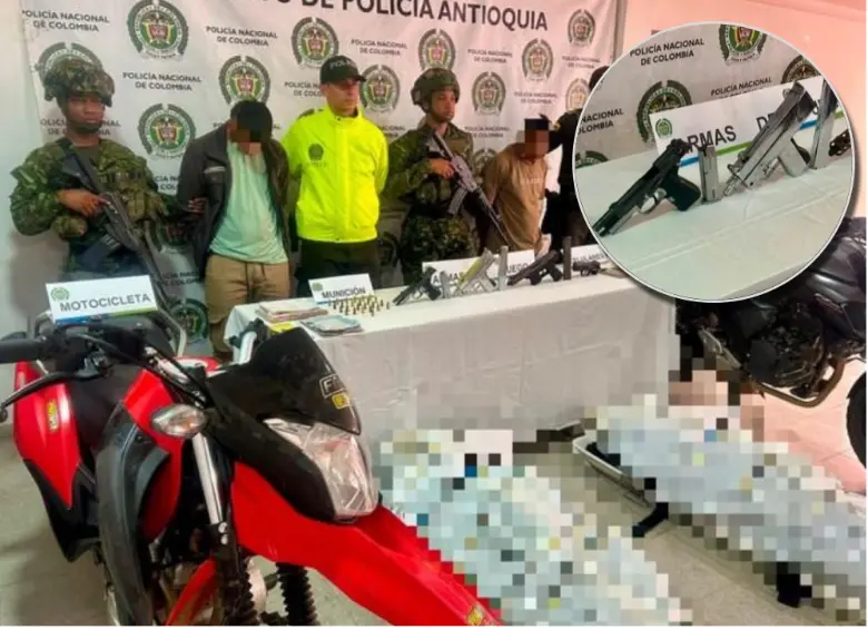 Tras la operación, a los delincuentes les decomisaron armas, munición, celulares, documentos y motos. Foto: cortesía del Ejército.