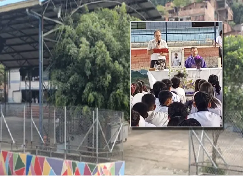 Un día después de su fallecimiento, compañeros y profesores lo despidieron con una misa, globos blancos y mensajes en su memoria. Foto: cortesía y captura del video de la conmemoración.