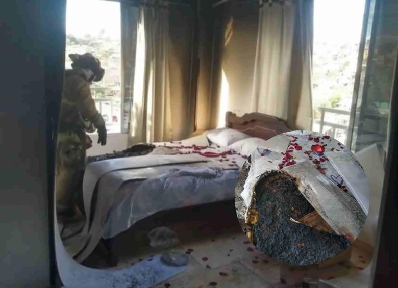 Esta es la habitación del motel que resultó incinerada. FOTO: Cortesía