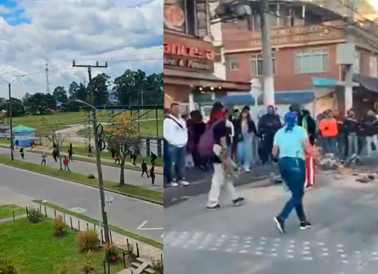 Este es el momento en el que algunos ciudadanos confrontaron a los encapuchados. FOTO CAPTURA DE PANTALLA
