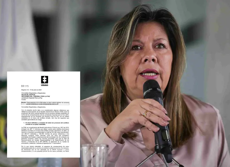 El oficio está firmado por la fiscal Luz Adriana Camargo. FOTO COLPRENSA